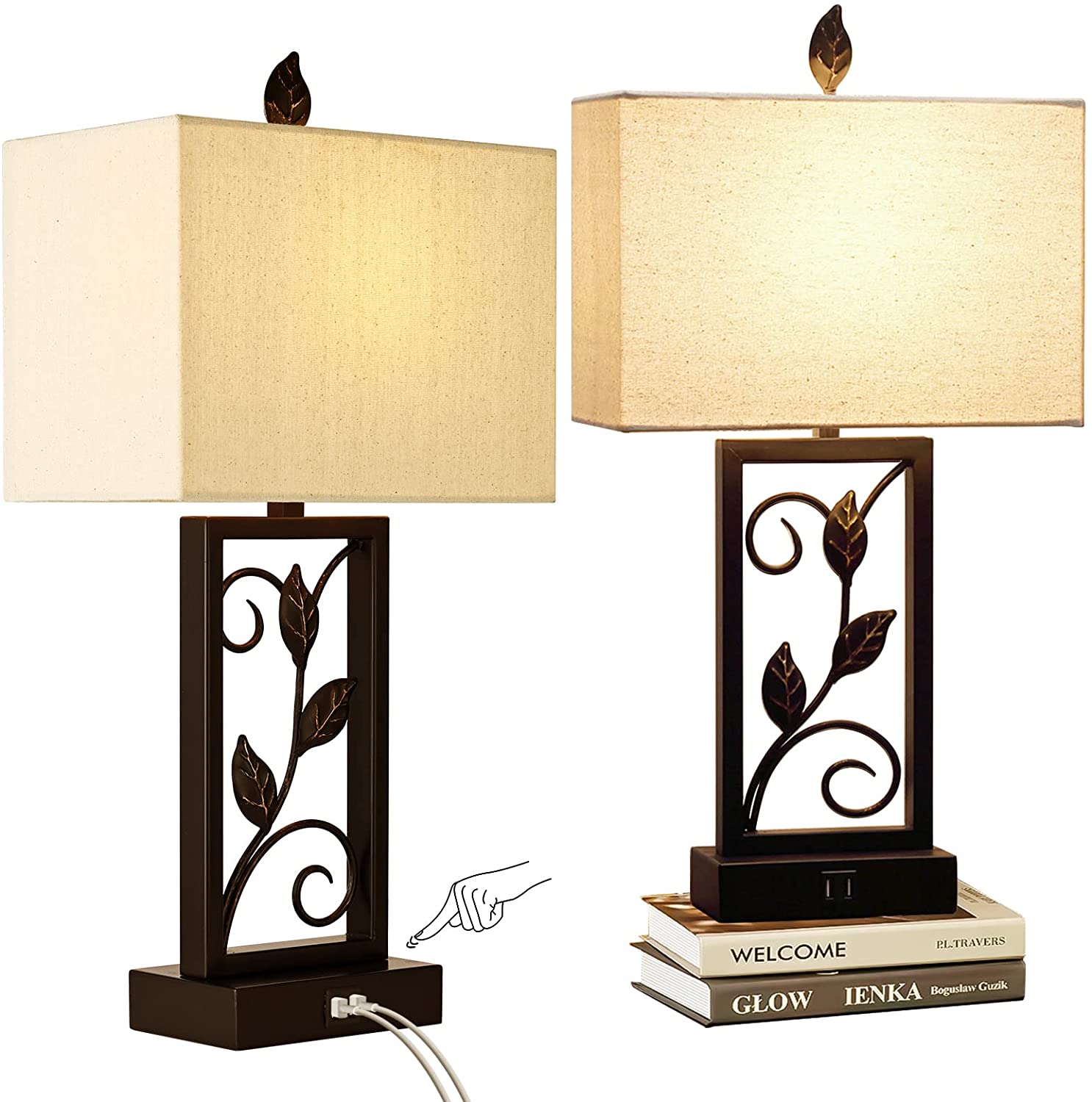 Set of 2 Touch Control Table Lamp with 2
