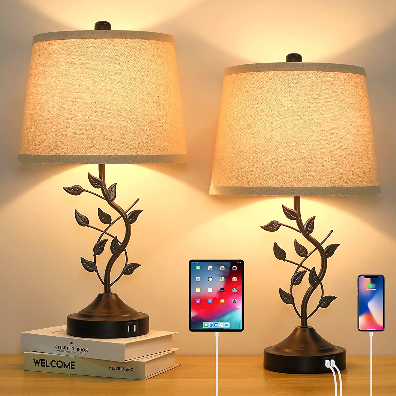 3-Way Dimmable Touch Table Lamps for Liv