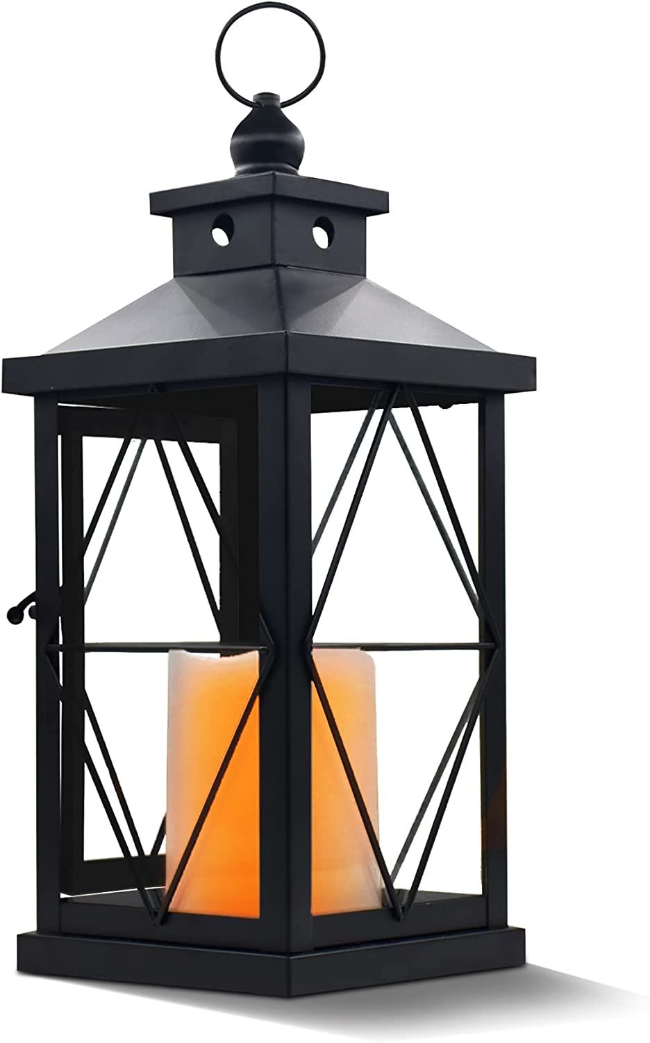 14” Black Christmas Decorative Lantern w